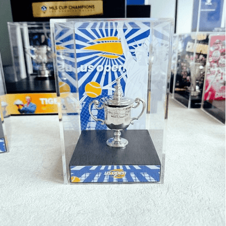 US Open Man's Open Tennis Trophy-2025 Carlos Alcaraz, 8 cm Metal Trophy with Display Case, Christmas Halloween Gifts