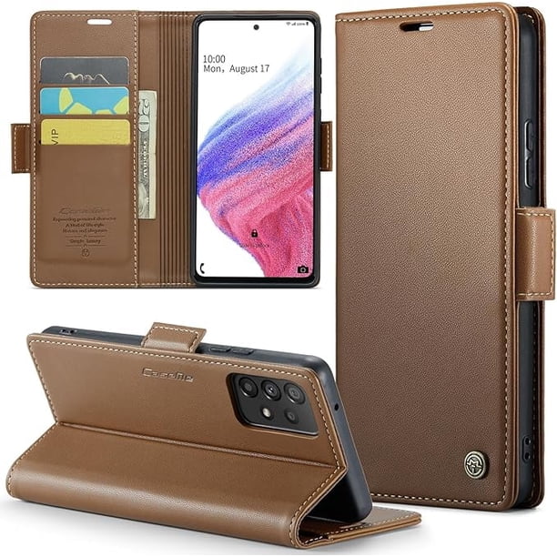 Funda tipo cartera para Samsung Galaxy A53 5G con bloqueo RFID, tarjetero, soporte magnético, funda protectora de piel con tapa para Samsung Galaxy A53 5G de 6,5 pulgadas