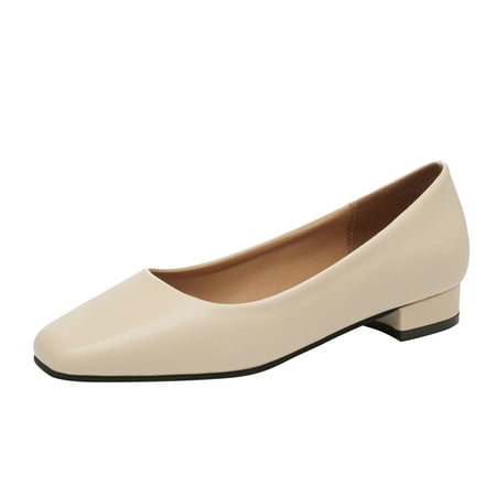 TOWED22 Womens Flat Shoes  Women s Floral Ballet Flats for Women Beige Slip On Flowers PU Leather Round Toe Dress Shoes Beige