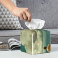 thumbnail image 6 of Gukieu Serene Coastal Blue Sky Print Leather Tissue Box, PVC Waterproof Velcro Opening and Closing Square Tissue Box Holder, Suitable for Home and Office Decoration, 6 of 7