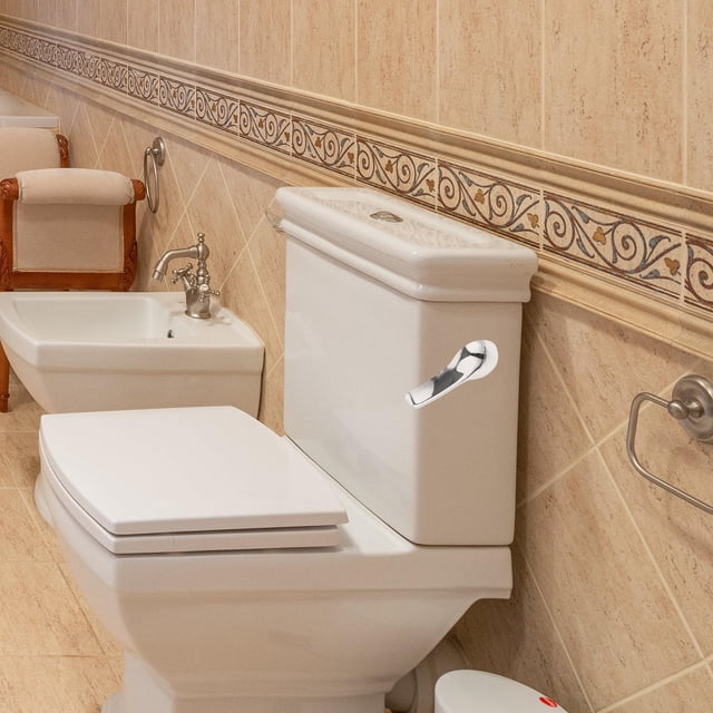 OULII Poignée de Rinçage pour Réservoir de Toilette Fer Multi Haute Brillance Électroplaqué 1ensemble