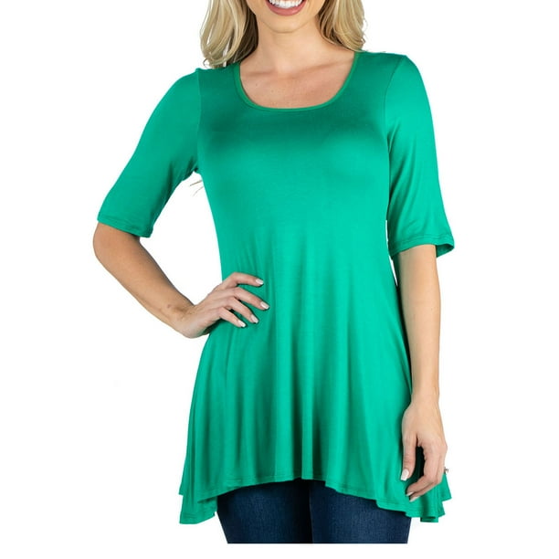 24/7 Comfort Apparel 24seven Comfort Apparel Elbow Sleeve Swing Tunic
