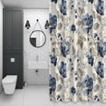thumbnail image 5 of Blue Gray Spring Floral 36x72 Inches Waterproof Shower Curtain, Vintage Botanical Leaf Farmhouse Bath Curtain Set with 12 Hooks Washable Shower Curtains for Bathroom Bathtub Decor, 5 of 8