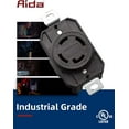 thumbnail image 4 of AIDA 30 Amp, 125/250 Volt Grounding Heavy Duty Turnlok Single Twist-Lock Receptacle Generator, 3-Pole, 4-Wire, NEMA L14-30R, Side Wire, Industrial Grade, Black, UL Listed, 040586, 4 of 6