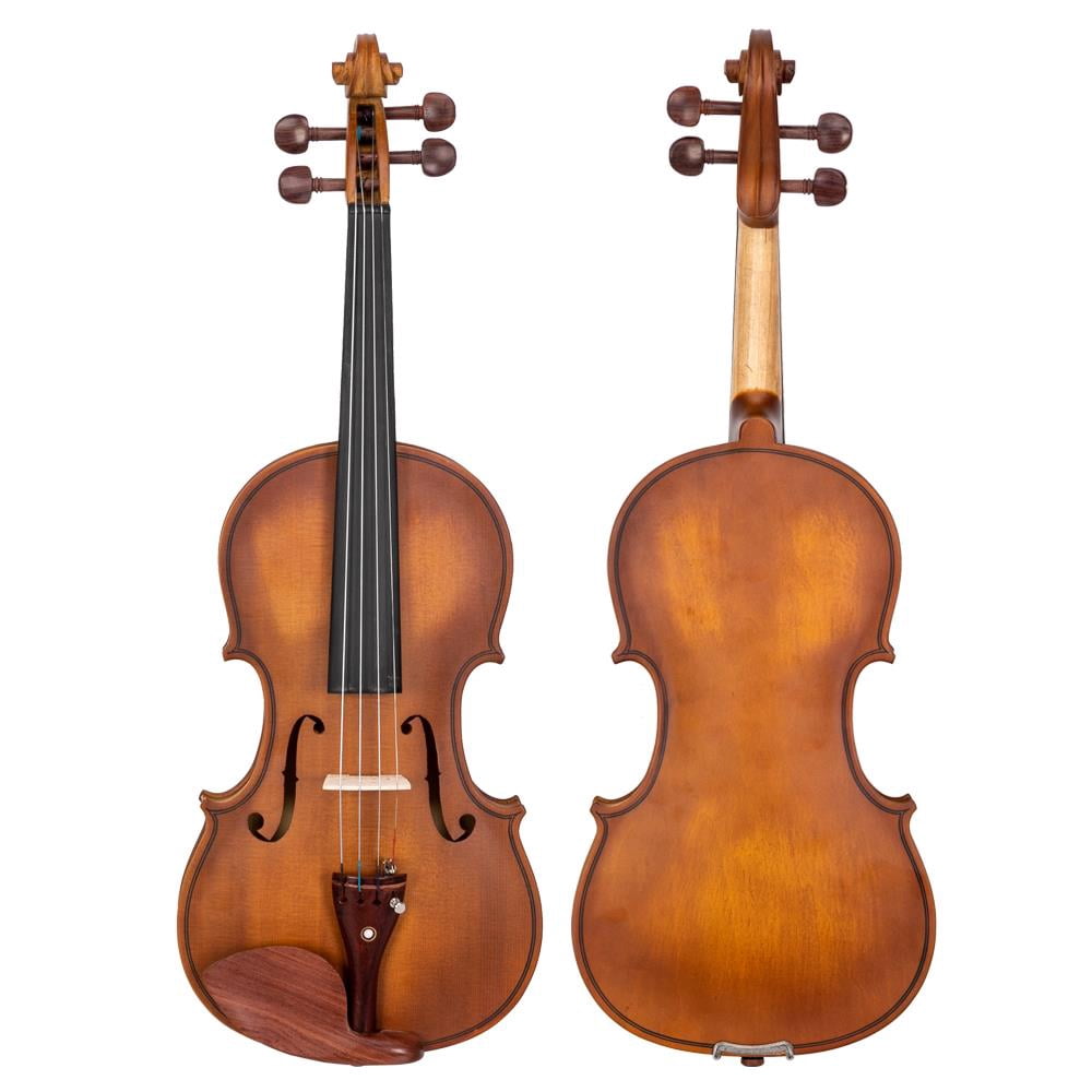 Glarry 4/4 Redwood/Maple Matte Violin w/ Case for Beginner,Natural