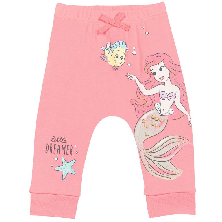 Disney Princess Cinderella Ariel Belle Aurora Newborn Baby Girls 4 Pack  Pants 3-6 Months 
