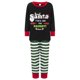 thumbnail image 2 of Pijamas navideños familiares a juego, camiseta de manga larga con estampado de letras y pantalones a rayas. Ropa de dormir para estar en casa., 2 of 9