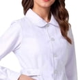 thumbnail image 5 of BCSIOAOI Scrubs for Women,Lapel Collar Long Sleeve Button Front Fitted Medical Uniform Jacket White 2XL, 5 of 5
