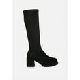 thumbnail image 2 of MORPIN Black Stretch Suede Calf Boots, 2 of 6