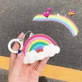 thumbnail image 3 of Funda de silicona liangnv para Airpods, compatible con Apple Airpods 1 y 2 [Diseño divertido] [El mejor regalo para niñas y mujeres] (Puente arcoíris), 3 of 5