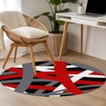 thumbnail image 4 of Small Round Rug 3Ft Washable Non-Slip, Red Black Geometric Circle Area Rugs for Living Room Bedroom, Modern Art Abstract Grey Line Indoor Floor Mats Carpet Runner for Home Decor, 4 of 8