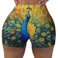 thumbnail image 2 of Fotbe Peacocks Shorts Sin Costuras – Shorts Deportivos de Cintura Alta para Mujer, Elásticos para Gimnasio, Yoga, Running o Ciclismo-X-Large, 2 of 8
