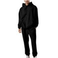 thumbnail image 2 of guisaled Men's Tracksuit 2 Piece Set Hoodies And Sweatpants Athletic Jogging Suits Fashion Solid Color Fleece Warm Casual Sweatsuits, 2 of 7
