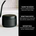 thumbnail image 3 of Atmos Vacuum Coffee Canister – Stainless Steel Airtight Food Storage Container for Ground Coffee, Beans, Espresso, Tea & Spices, BPA-Free Vacuum Seal Lid – 0.4 Liter (Holds 6 oz) Matte Black, 3 of 8