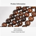 thumbnail image 3 of 98pcs 8mm Natural Wooden Beads Finished Rosewood Beads Wooden Loose Spacer Beads for Jewelry Making and DIY Crafts - Coconut Brown, 3 of 8