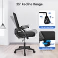 thumbnail image 3 of Flip-up Arms Office Desk Chair, Height Adjustable Mesh Executive Swivel Computer Task Chair with Lumbar Support, Black, 3 of 8
