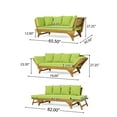 thumbnail image 3 of Finleigh Acacia Wood Outdoor Expandable Daybed with Cushions, Teak, Light Green, and Khaki, 3 of 8