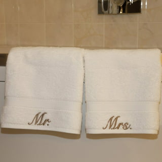Luxurious Mr. & Mrs. Embroidered Bath Towels. Oversized Bath 