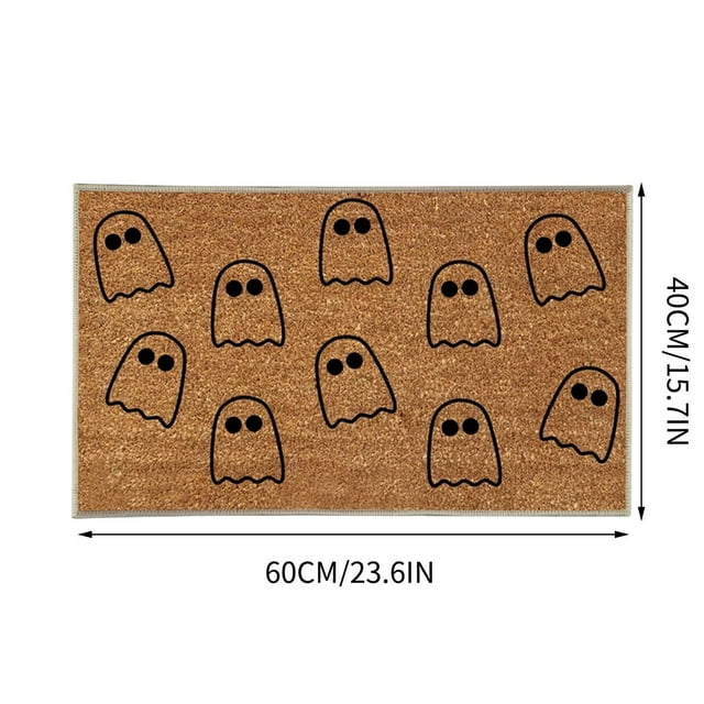 Tapis d'Entrée Imprimé Halloween Antidérapant Absorbant pour Salle de Bain Cuisine