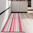 thumbnail image 4 of Red and Green Christmas Pattern Kitchen Rug Mat,Kitchen Runner Rugs Non Skid Washable,Decorative Kitchen Floor Mats for Kitchen,Sink,Laundry,17"X47", 4 of 5