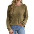 thumbnail image 2 of KIHOUT Spring Winter Womens Tops Fashion Solid Color Round-Neck Pullover Long Sleeve Loose Sweatshirts Tops, 2 of 8