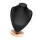 thumbnail image 3 of Elegante busto de exhibición de collares con base de madera, soporte de joyería liso, modelo duradero Negro M, 3 of 7