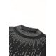 thumbnail image 4 of ABPHQTO Body de manga larga de malla transparente con diamantes de imitación negros para mujer, 4 of 5