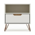 thumbnail image 3 of Rockefeller 1-Drawer Off White and Nature Nightstand (Set of 2), 3 of 8