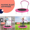 thumbnail image 2 of 36" Kids Trampoline with Handlebar, 220LBS Weight Capacity, Recreational Toddler Trampolines with Metal Springs and Stable Six Legs, Easy Assembly, Round Trampoline for Kids Indoor Outdoor, Pink, 2 of 8
