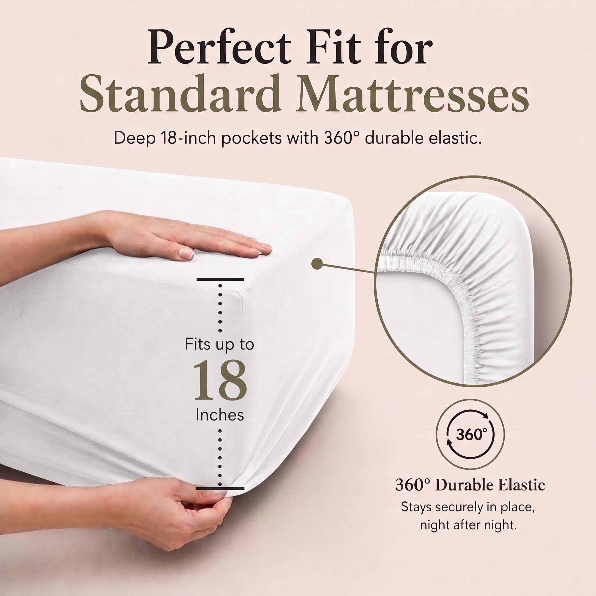 Sacred Threads Bamboo Rayon Queen Sheet Set, 6-Piece, White photo 4