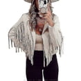 thumbnail image 1 of Women's Solid Color Fringe Jacket, 1 of 2