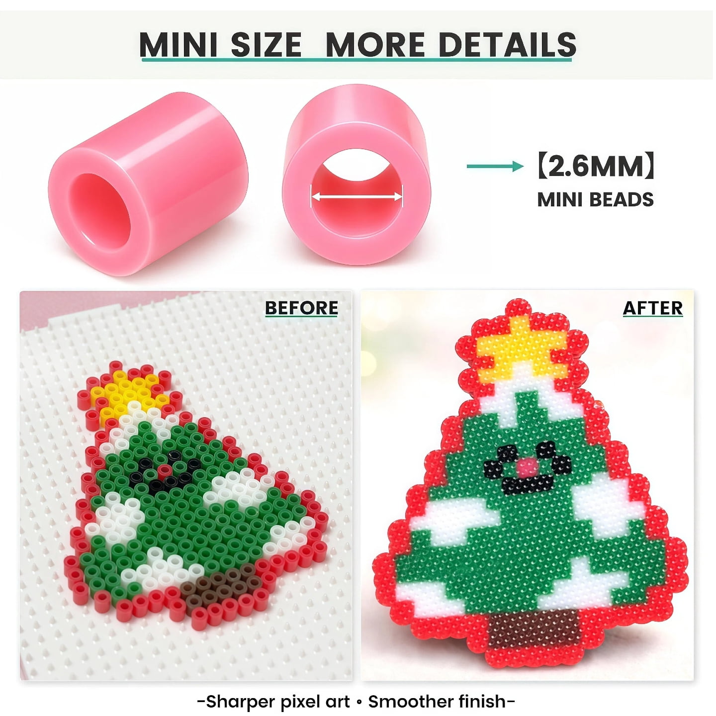 Fuse Beads Kit 24 Colors 12000 Pcs 2.6mm with Built-in Iron, All-in-One DIY Craft Set, Carry-on Pendant, Room Decor, Creative Gifts for Kids Teens Adults