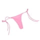 thumbnail image 2 of Traje de baño de dos piezas con cuello halter para mujer con cordones de spandex sólido sexy tanga traje de baño rosa, 2 of 3