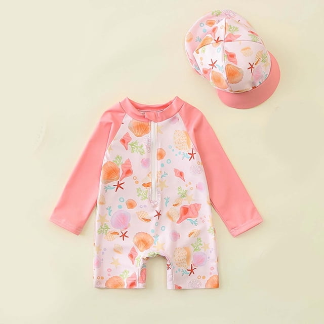 Traje de baño de una pieza para mujer, conjuntos de bikini para mujer y niña, traje de baño estampado de verano, traje de baño de una pieza con media cremallera, traje de baño para niños + gorro de na