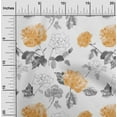 thumbnail image 1 of oneOone Cotton Silk Pale Orange Fabric Flower & Leaves Watercolor Sewing Fabric By The Yard Printed Diy Clothing Sewing Supplies 42 Inch Wide, 1 of 4
