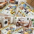 thumbnail image 6 of Area Rug 48×72in, Watercolor Country Dogs Floor Carpet Living Room Rug, Sunflowers Daisy on Wood Non-Slip Welcome Mat Indoor Rugs for Bedroom Dining Room, 6 of 9