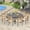 Gray-Wheat, variant on Vicllax 5-Piece Outdoor Patio Dining Set, Round Table and 4 Rope-woven fixed chairs with cushions
