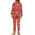 thumbnail image 2 of DISNIMO Women's Two Piece Pajamas Sets Cookies Printed Long Sleeve Button Down Sleepwear with Long Pants Casual Loose Lounge Set with Pocket, 2 of 7