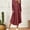 Red, variant on Autumn and Winter Women's mid-Length Curved Hem Round Neck Dress