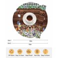 thumbnail image 6 of 13 Inch Round Placemats Set of 4, Spring Botanical Non Slip Heat Insulation PP Table Mats, Farmhouse Black Plaid Brown Wooden Grain Washable Place Mats for Kitchen Dining Party Table Decor, 6 of 7