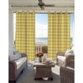 thumbnail image 4 of Yellow Blackout Curtains 39 Inches Long for Bedroom, Country French Rustic Buffalo Plaid Modern Art Thermal Insulated Room Darkening Black Out Window Curtain Panels Grommet Drapes for Living Room, 4 of 8