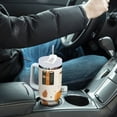 thumbnail image 4 of Yayeee 40oz Stainless Steel Tumbler with Straw and Handle Double-Wall Insulated Travel Water Bottle, Beige Fall Pumpkin, 4 of 8