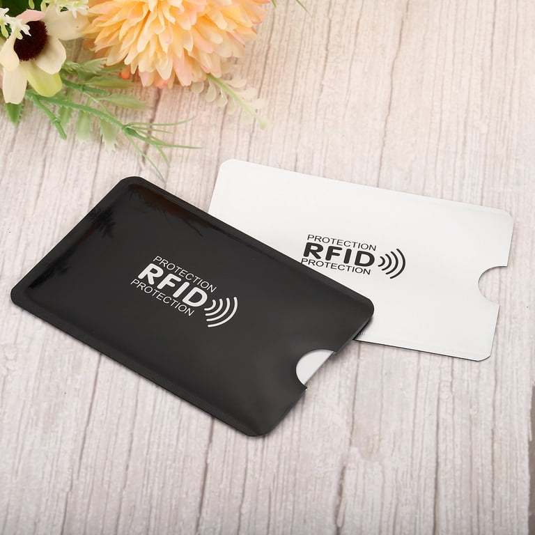 Uxcell Rfid Blocking Sleeves Aluminum Identity Theft Prevention Credit Cards Secure Protector Holders Sleeves for NFC Purses Black