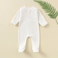 thumbnail image 2 of CAUYDY Newborn Boy Coming Home Outfits Baby Clothing 0 3 6 9 Months 1T 2T Preemie Long Sleeved Sleepers Infant Boys Romper Fall Winter Toddler Pajamas White for Sizes 9-12 Months, 2 of 4