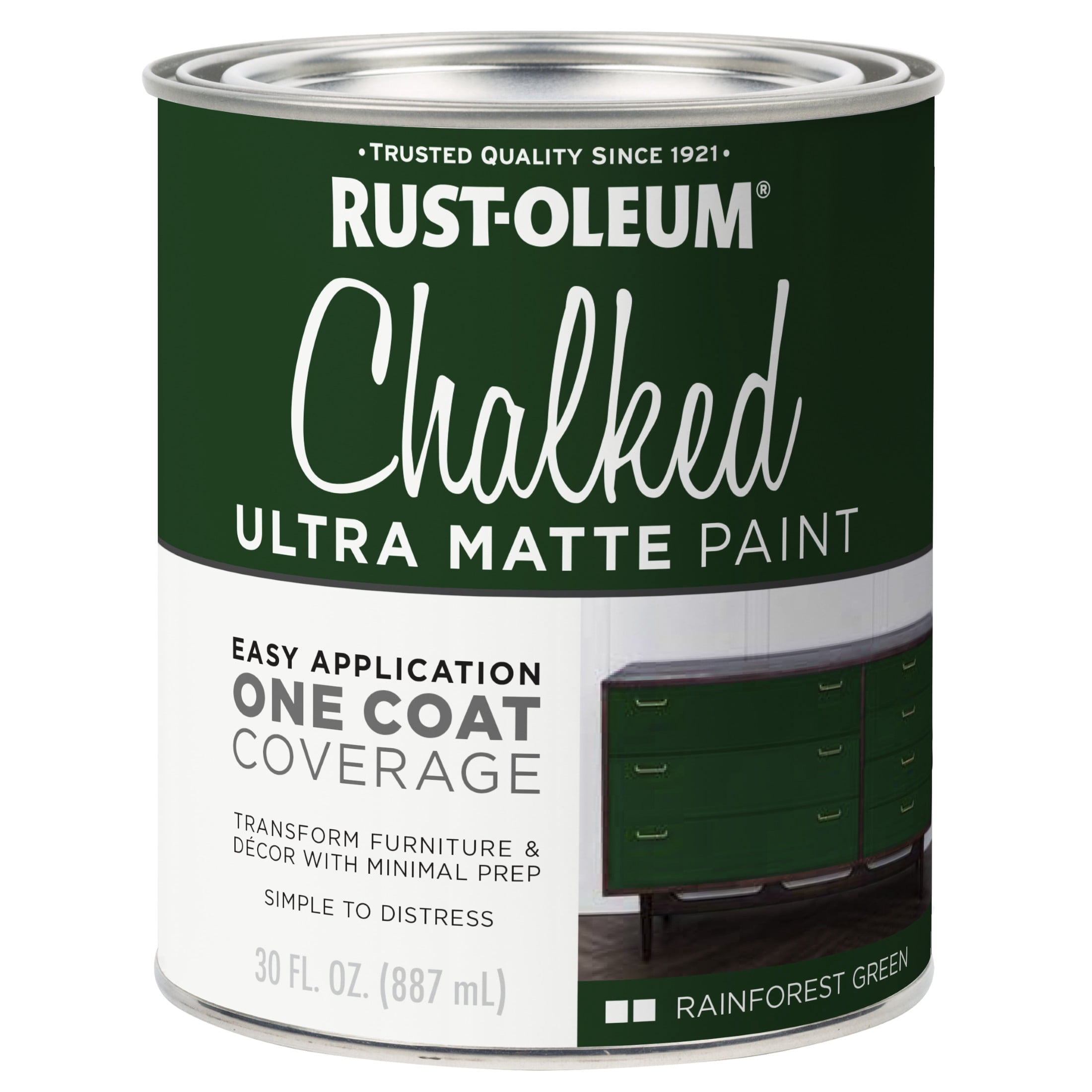 Rust-Oleum Chalked Interior Rainforest Green Ultra Matte Paint-391445, 30 oz, 2 Pack