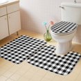 thumbnail image 2 of Black and White Plaid Bath Mat 3 Piece Bathroom Rug Set, Farmhouse Checkered Buffalo Non Slip Bath Rug Contour Mat and Toilet Lid Cover, Absorbent Shower Mats Soft Bath Rugs and Mats Sets, 2 of 8