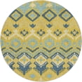 thumbnail image 2 of Addison Rugs Dream Shag Premium Machine Washable Transitional Tribal, Boho Yellow Round Rug, 8' x 8', 2 of 8