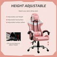 thumbnail image 4 of Vinsetto Racing Gaming Chair with Lumbar Support, Head Pillow, Swivel High Back Recliner Gamer Desk Chair for Office, Pink, 4 of 10