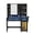 Black (43"), variant on TeoKJ 43-inch Makeup Vanity Desk with Lighted Mirror, Glass Tabletop and Power Outlets, Pink