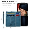 thumbnail image 4 of Serman Brands Slim Wallets for Men | Money Clip | RFID Blocking with Front Pocket | Men Bifold | Leather Wallet | Arctic Blue, 4 of 6